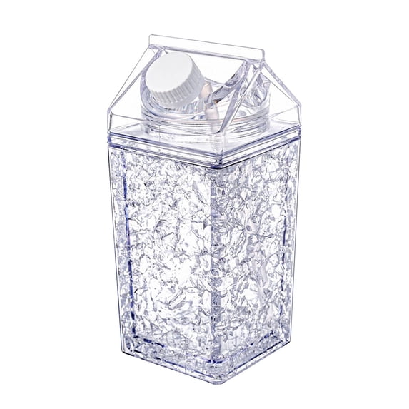 Portable Transparent Milk Carton Water Bottle with Leak-proof Design – Reusable, Suitable for Outdoor Activities, Travel, and Daily Use