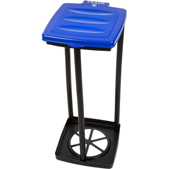 Portable Trash Bag Holder Collapsible 13-Gallon Garbage Bin for Indoor/Outdoor Use, Camping, Recycling, and Parties Durable Plastic Can by Outdoors (Blue)