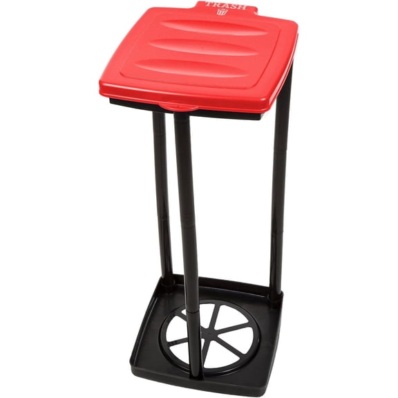 Portable Trash Bag Holder – Collapsible 13-Gallon Garbage Bin for Indoor/Outdoor Use, Camping, Recycling, and Parties – Durable Plastic Trash Can by General Outdoors (Red)
