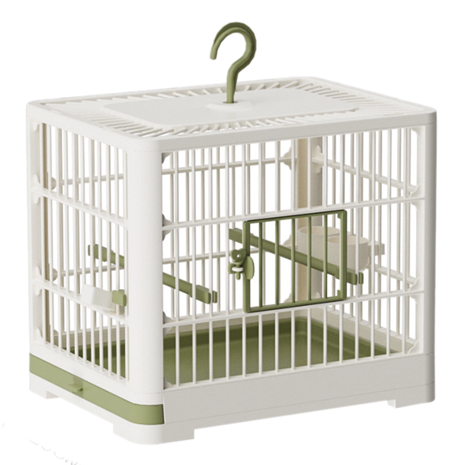 Portable Travel Bird Cage for Small Birds | Lightweight Parrots Feeder With Standing Pole & Detachable Tray | Easy to Carry Bird Transport Solution