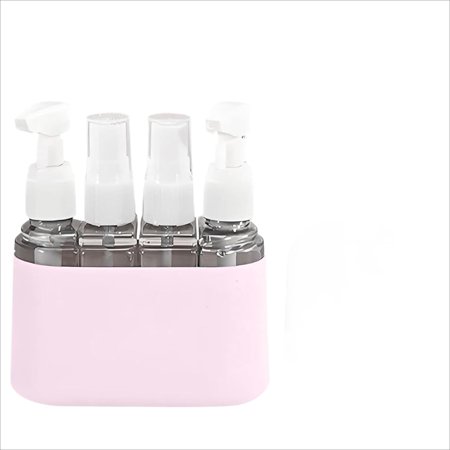 Portable Travel Bottle Set, 4-Piece Mini Shampoo Dispenser with Leak Proof Lids & Labels, TSA Approved Toiletry Containers for Airplane Travel, Reusable Cosmetic Bottles for Women & Men