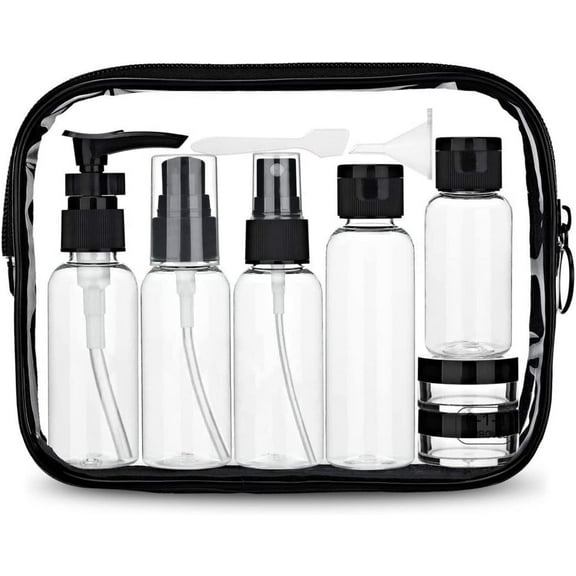 Portable Travel Bottles Kit TSA Approved Leak Proof Toiletry Containers Set Clear Cosmetic Containers for Lotion Shampoo Cream Soap Flight Size