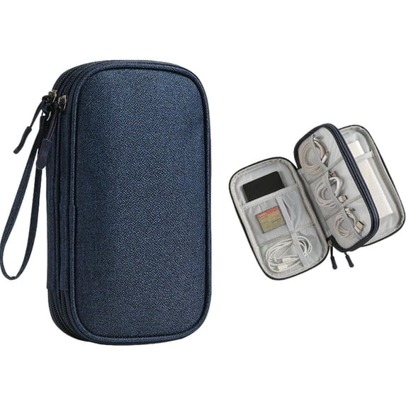 Portable Travel Cable Organizer Bag, Waterproof Tech Pouch for Chargers, Power Bank, Earbuds, Cords
