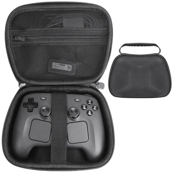 Portable Travel Case for Steam Controller 2 Carrying Case 2026, Hard Shell Full Protective Storage with Inner Pocket Hand Carry Pouch for Steam Controller 2 Traveling Game Bag Accessories, Black