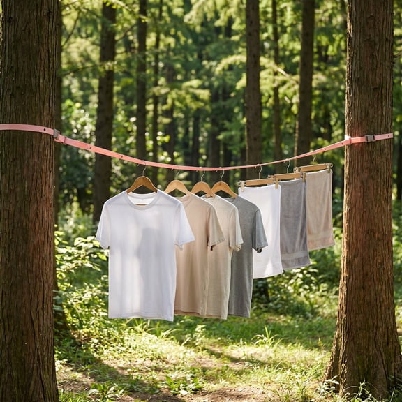 Portable Travel Clothesline 137.8 Inch - Adjustable No-Drill Indoor Outdoor Drying Rope with 20 Non-Slip Hooks for Clothes, Towels, Blankets, Camping, RV, Dorm, Apartment