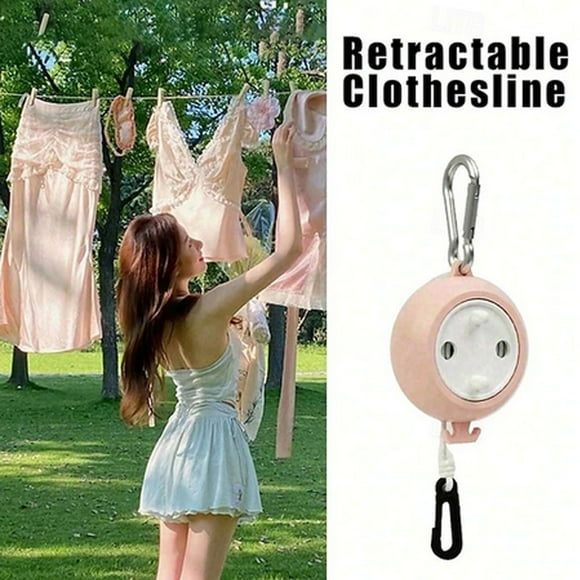 Portable Travel Clothesline | Adjustable Length | Compact & Lightweight | Indoor & Outdoor Drying | For Camping, Hotels & Travel | Durable | Size: 10cm x 7.5cm x 4.5cm | Includes 1 Clothesline