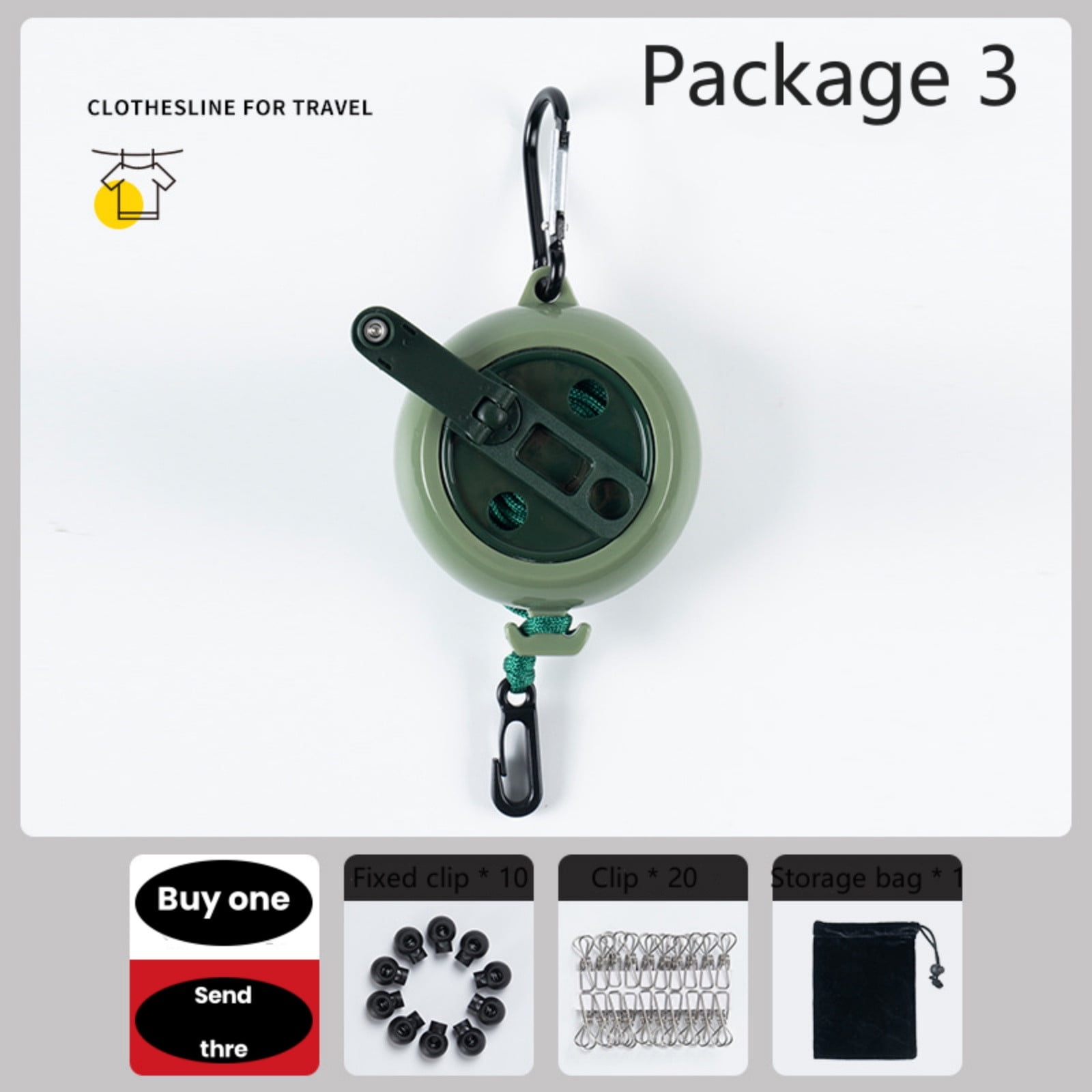 Portable Travel Clothesline Cord, Adjustable 32.8ft Camping Clothes