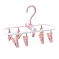 thumbnail image 1 of Portable Travel Collapsible Clothes Hanger with Multi-Functional Clips, Windproof Rotation Drying Rack for Socks and Lightweight Garments, 1 of 5