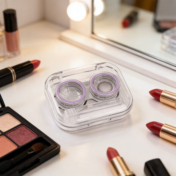 Portable Travel Contacts Lens Case,Compact Lightweight Leak-Proof Design,Double Lens Holders Built-In Accessory Slot,Easy To Clean,For Daily Use Travel Business Trips Gym Outdoor Activities