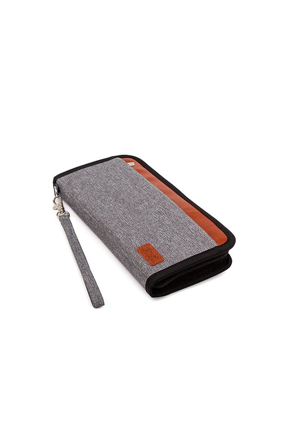 Portable Travel Document Bag Brush RFID Passport Large Capacity Long Passport Bag