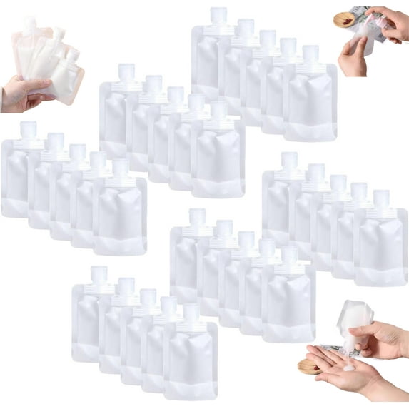 Portable Travel Fluid Makeup Packing Bag, 30 Packing Bag, Flat Travel Pouches For Toiletries, Refillable Travels Containers For Toiletries, Toiletry Pouches For 30/50/100ml (50ml)