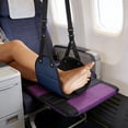 thumbnail image 1 of Portable Travel Foot Rest Hammock, Adjustable Foldable Leg Rest for Airplane Car Train Office, Blue, 1 of 6