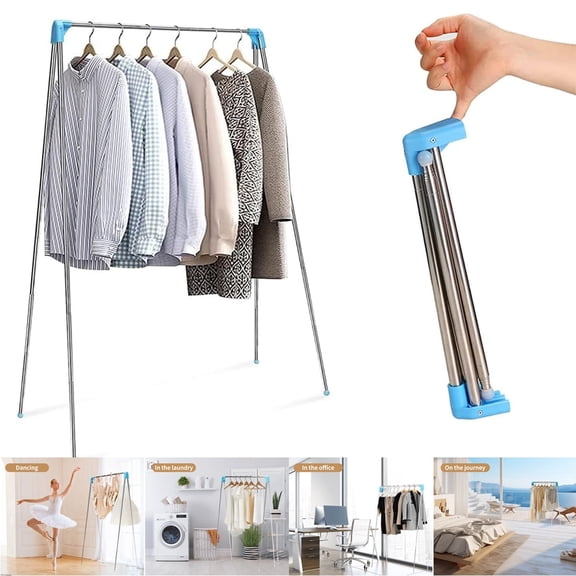 Portable Travel Garment Rack, Folding Clothes Rack, Mini Drying Clothes Rack for Travel, Camping, Hotel Room, Laundry, Dance Costume, Indoor, Outdoor