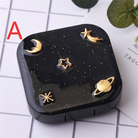 Portable Travel Holder Cute Mini Soaking Storage Stars Moon Contact Lens Case Contact Lenses Box A