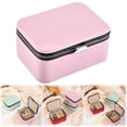 thumbnail image 1 of Portable Travel Jewelry Organizer Case, PU Leather Small Zipper Storage Box for Earrings, Rings & Necklaces, Compact Daily Storage, 3.1 Inches, Style C, 1 of 9