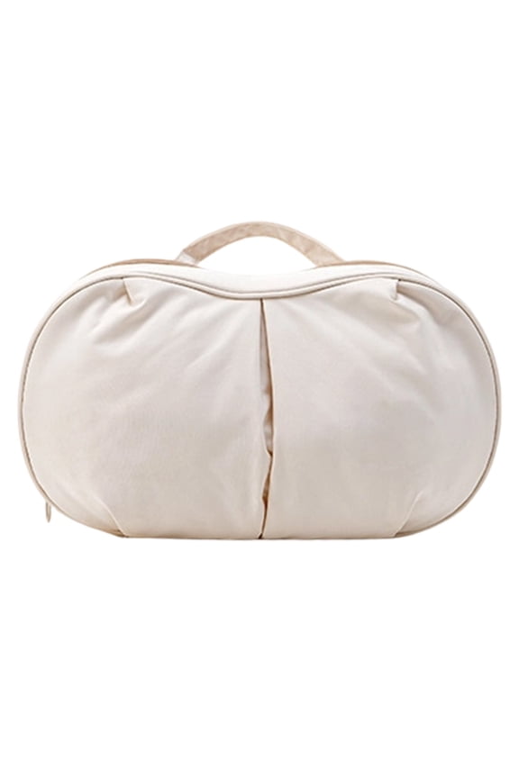 Portable Travel Lingerie Storage Bag Multi Compartment Polyester Bra Underwear Organizer Handheld Luggage Packing Cube For Women(White)