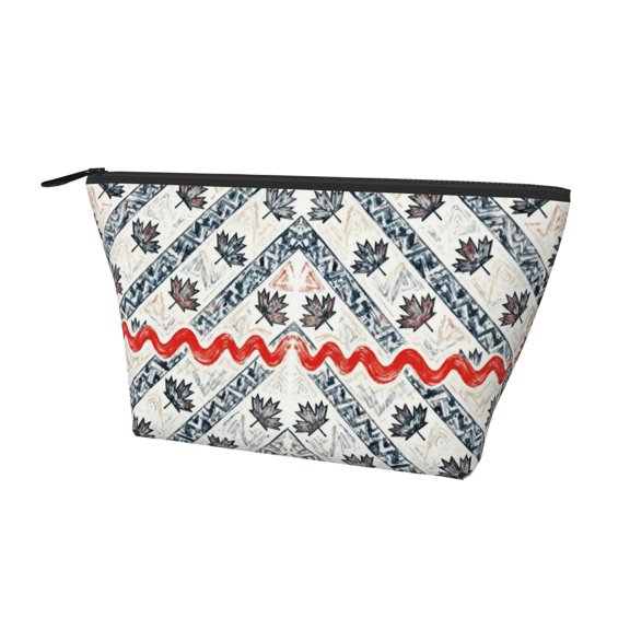 Portable Travel Makeup Bag Canadian Symbol Maple Leaf Pattern Printed Toiletry Pouch Cosmetic Organizer For Women