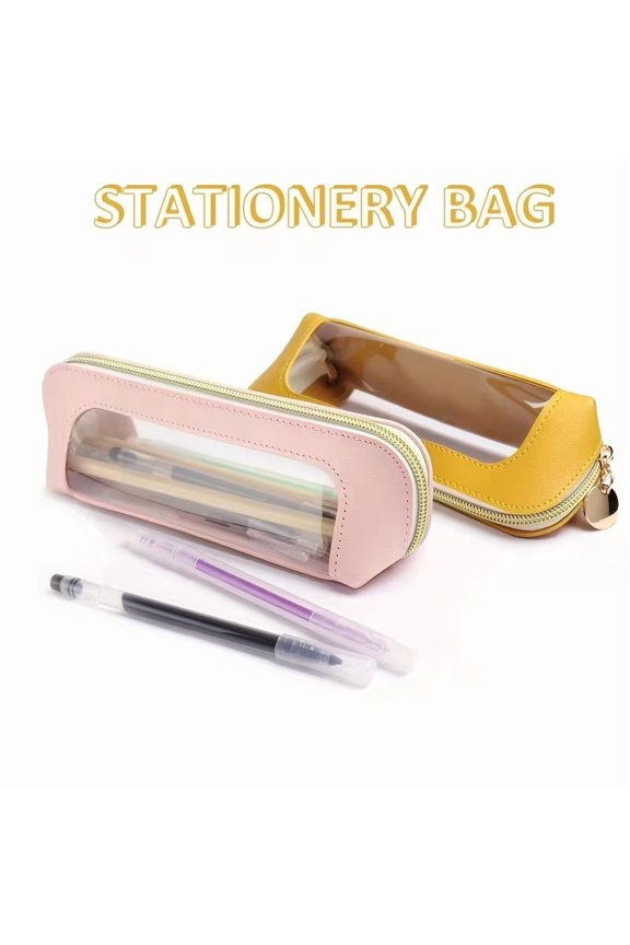 Portable Travel Makeup Bag & Cosmetic Brush Organizer Transparent TPU Zipper Pouch for Beauty Essentials, Compact Cosmetic Case for Lipstick, Eyebrow Pen, and Small Accessories