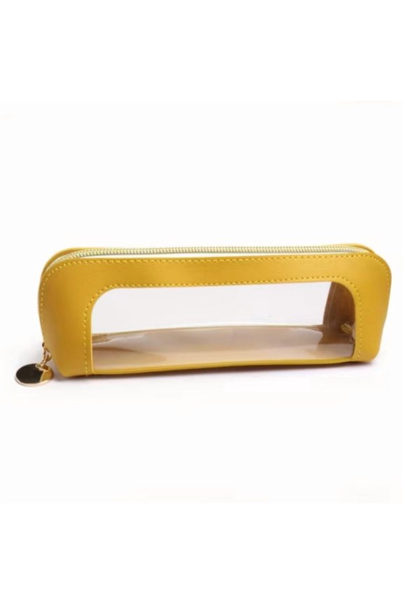 Portable Travel Makeup Bag & Cosmetic Brush Organizer - Transparent TPU Zipper Pouch for Beauty Essentials, Compact Cosmetic Case for Lipstick, Eyebrow Pen, and Small Accessories