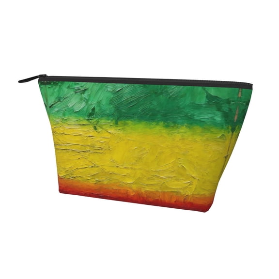 Portable Travel Makeup Bag Reggae-Rastafarian-Flag Printed Toiletry Pouch Cosmetic Organizer For Women
