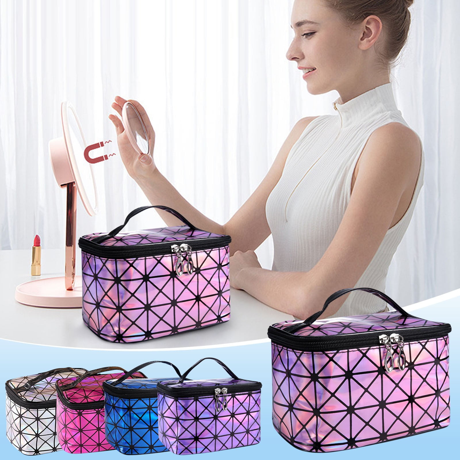 Portable Travel Makeup Bag With Large Storage Capacity Cosmetic Storage