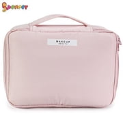 Portable Travel Makeup Storage Bag Multifunction Waterproof Cosmetic Organizer Makeup Brushes Train Case with Inner Pouch for Women Girls
