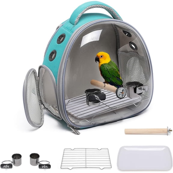 Portable Travel Pet Backpack Carrier for Small Animals with Breathable Mesh Design Green