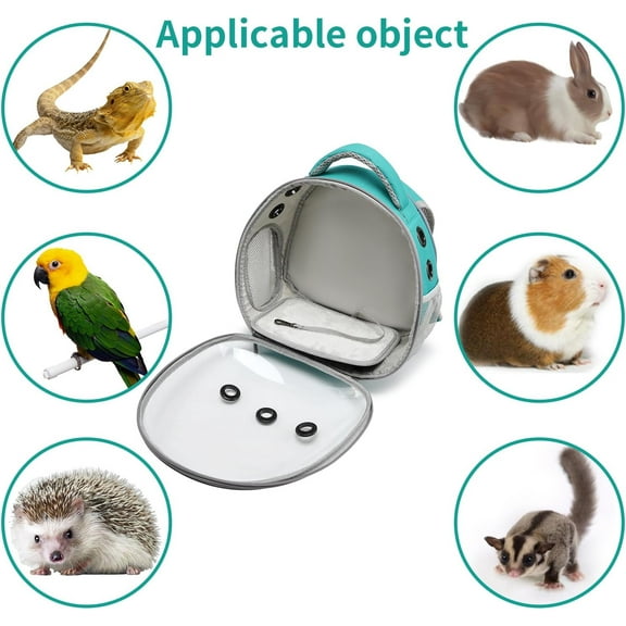 Portable Travel Pet Backpack  for Hamster, Guinea , , Small Dog, , Turtle, Rabbit, Squirrel, Bearded  - Breathable Mesh with Transparent Window