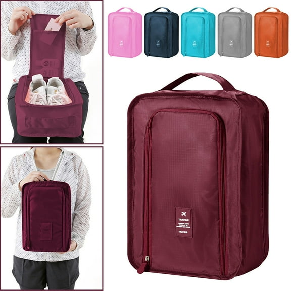 Portable Travel Shoe Organizer, Multifunctional Shoe Storage Bag, Foldable Carrying Box, Waterproof, Lightweight, Compact Design, for Travel, Easy Access, Shoe Carrying Case, Footwear UKHBMC