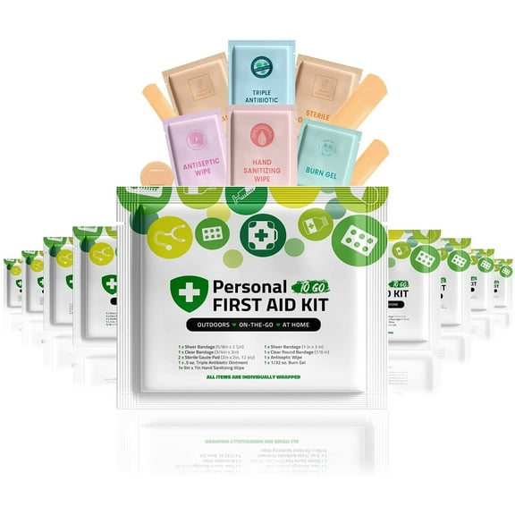 Portable Travel Size First Aid Kit - 10 Pack GREEN