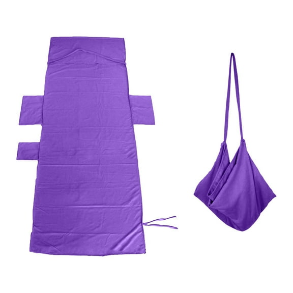 Portable Travel Sleeping Bag Liner Lightweight Soft Fabric Envelope Style with Pillow Pocket and Side Openings for Indoor Outdoor Use