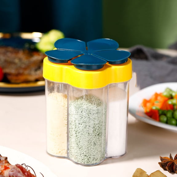 Portable Travel Spice Jars 5 in 1 Seasoning Containers Multi Spice Dispenser with Lids Labels Salt Pepper Shaker Clear Condiment Bottles for Camping Hiking BBQ Picnic