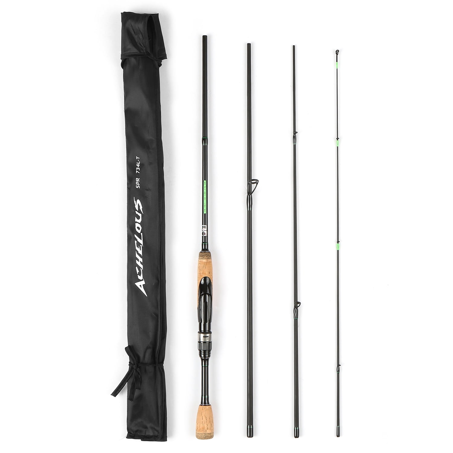 Portable Travel Spinning Fishing Rod 6.8FT Lightweight Carbon Fiber 4  Pieces Fishing Pole
