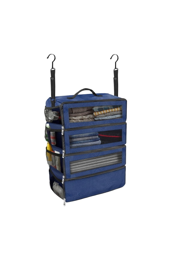 Portable Travel Storage Rack Hanging Travel Shelf Storage With Small Compartments Inside Suitable For Carry On Luggage Modern Style 55l Backpack 4 Season Tent Water Rations Hiking Rain Gear Camping