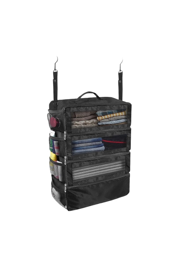Portable Travel Storage Rack Hanging Travel Shelf Storage With Small Compartments Inside Suitable For Carry On Luggage Modern Style Large Hiking Backpack Wintercamping Pack Frame Emergency Gear