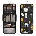 thumbnail image 1 of Portable Travel Toiletry Bag Roll up Makeup Bag Spacious Hanging Hook Makeup Bag for Travel Gym Camping Cute Halloween Icons, 1 of 9
