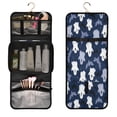 thumbnail image 1 of Portable Travel Toiletry Bag Roll up Makeup Bag Spacious Hanging Hook Makeup Bag for Travel Gym Camping Halloween Ghost Pattern, 1 of 9