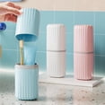 thumbnail image 1 of Portable Travel Toothbrush Holder with Cup, Multifunctional Toothbrush Case for Camping, Business Trips and Easter Decor, Travel Essential that Keeps Toothbrushes Clean and Organized, 8*3in, Pink, 1 of 7