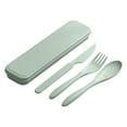 thumbnail image 1 of Portable Travel Utensils Set with Case, Wheat Straw Cutlery Set, Includes Fork, Spoon, Knife, Kids Lunch Accessories, Reusable Picnic Camping Outdoor Flatware Weekly Price Drops & Special Offers, 1 of 1