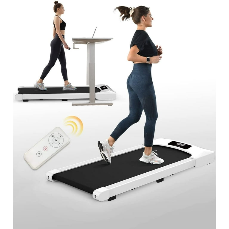 Portable Treadmill with Foldable Wheels Under Desk Walking Jogging Machine Flat Slim Treadmill Sports App Installation Free Remote Control