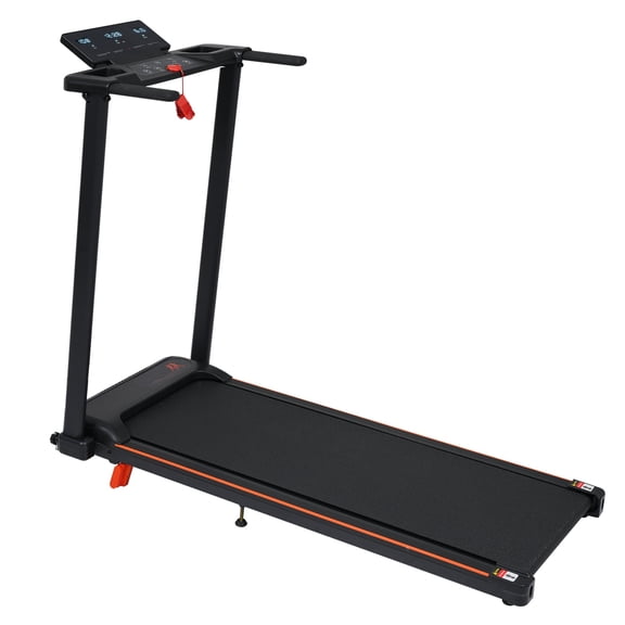 Portable Treadmill for Home with Handle, 3.0HP Foldable Treadmill with 8% Incline, 265 Lbs Capacity, 4 Adjustable Support Feet, Black