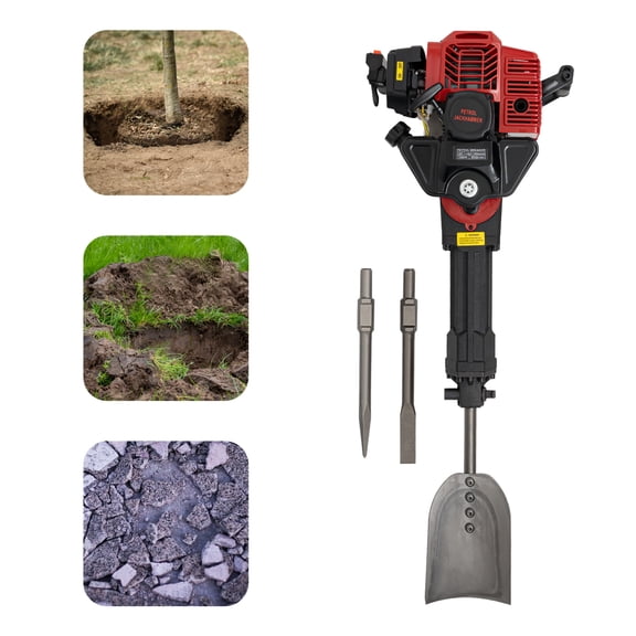 Portable Tree Digging Machine 1250w 2 Stroke Gas-Powered Tree Digger Petrol Gas Powered Portable Excavator Petrol Engine Tree Digger 1900w 6500rpm 1500times/Min 20-55j for a Series of Piling Projects
