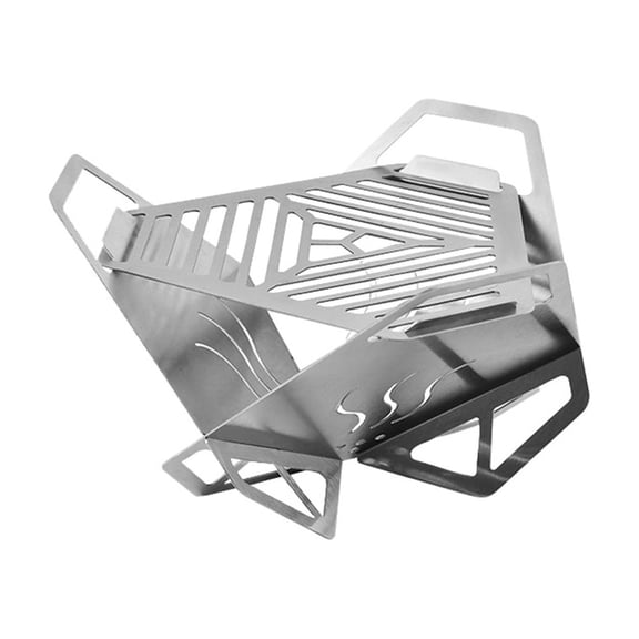 Portable Triangle Barbecue Grill, Stainless Steel Outdoor Stove, Compact And Easy To Set Up, Silver