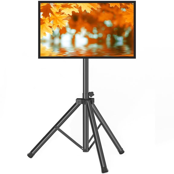 Portable Tripod TV Stand for TVs up to 70 Inch, Modern Black Floor TV Stand, 31.5 x 74.9 x 31.5 Inches