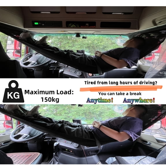 Portable Truck Bed Hammock with Easy Setup and High Weight Capacity for Daytime Rest in Semi-Truck Cabins