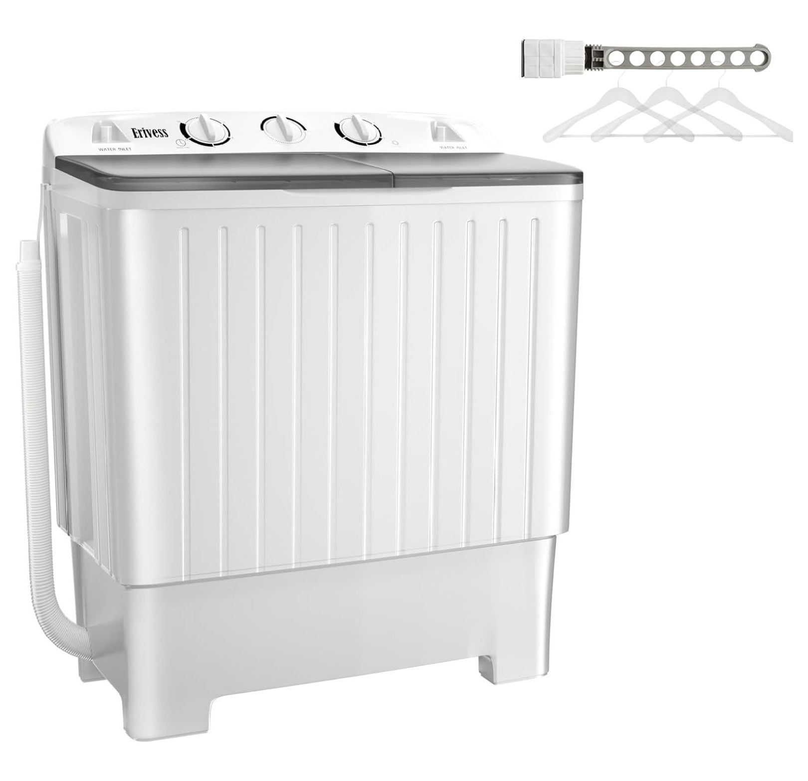 Portable Tub 22lbs Washing Machine with Dry Rack, Semiautomatic Washer