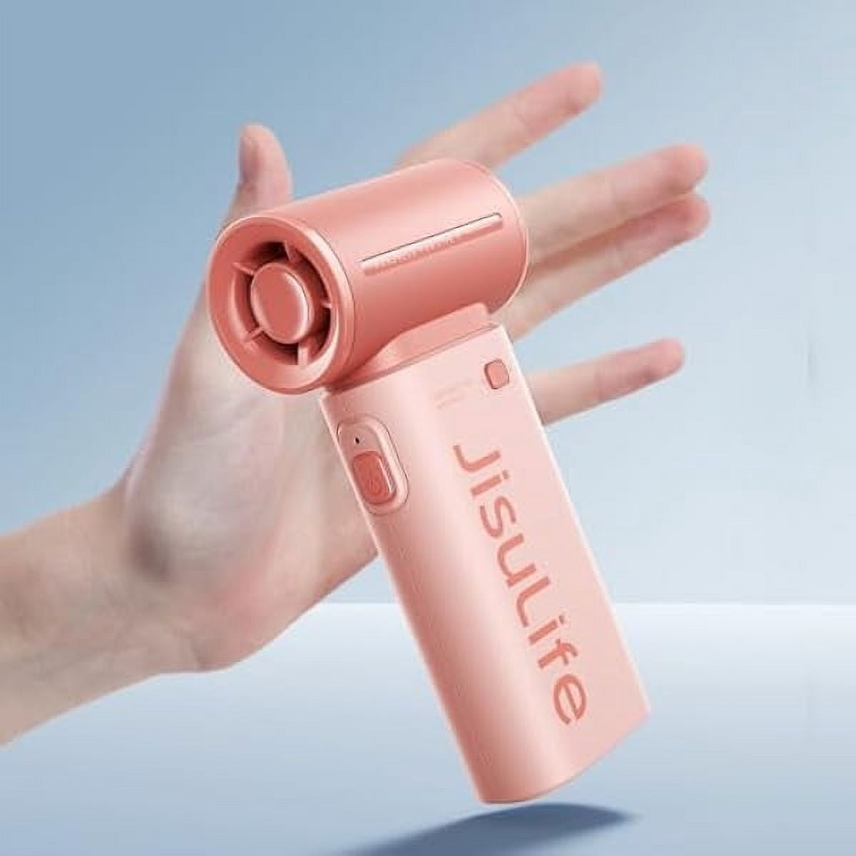 Portable Turbo Fan, Powerful Cooling Handheld Fan, 40000 RPM Hight Speed, 5 Speeds Rechargeable, Lanyard, Mini Pocket Design, Personal Travel Essentials for Men Women, Makeup, Outdoor Pink