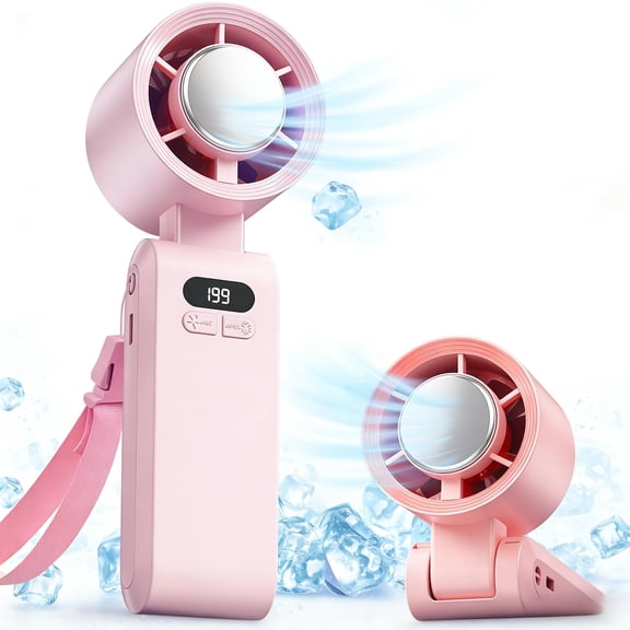 Portable Turbo Fan, Small Electric Handheld Fan with Powerful Chill Pill Mode, Quiet High Speed Motor, Best for Office Desktop, Daily Commute and Travel Cooling.