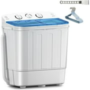 Dimedeal Portable 18lbs Twin Tub Mini Washing Machine, 11lbs Washer & 7lbs Spinner with Drying Rack&Hangers