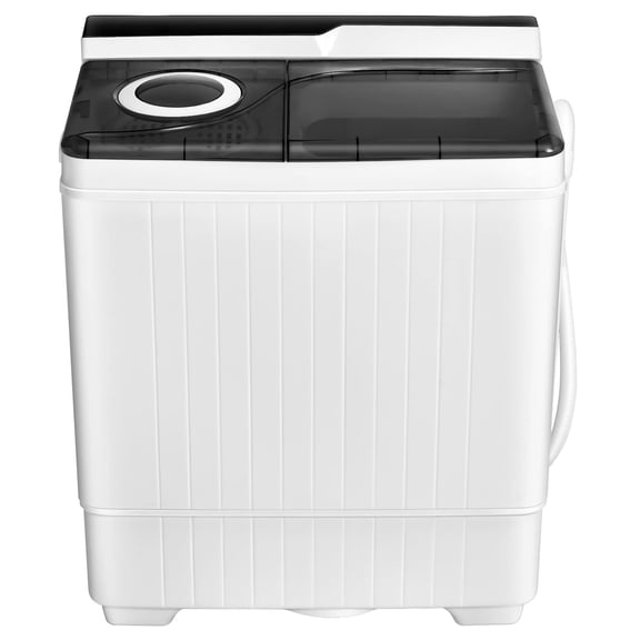 Twin Tub Washing Machine 26Lbs Portable, 18Lbs Washer 8Lbs Spinner, Compact Laundry with Timer Function Drain Pump, Perfect for Small Spaces RV, Black